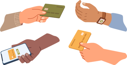 Redeem with bank cards or cell phone app. 